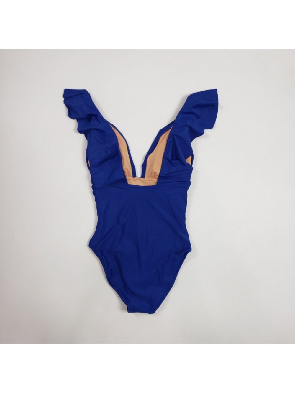 J.Crew Ruched Ruffle One-Piece Swimsuit Women's Size 4 Harbor View Blue NWT - Picture 15 of 16